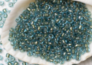 Бисер Япония круглый 11/0 10г 0284 морская вода/золото, окрашенный изнутри
