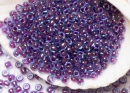 Бисер Япония круглый 11/0 10г 0252 морская вода/фиолетовый, окрашенный изнутри